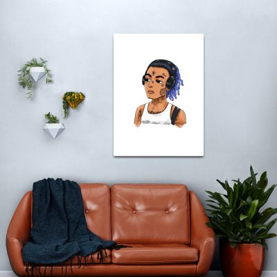 XXXTentation draw profil cartoon RIP legend Rap Emo Canvas print Official Haikyuu Merch