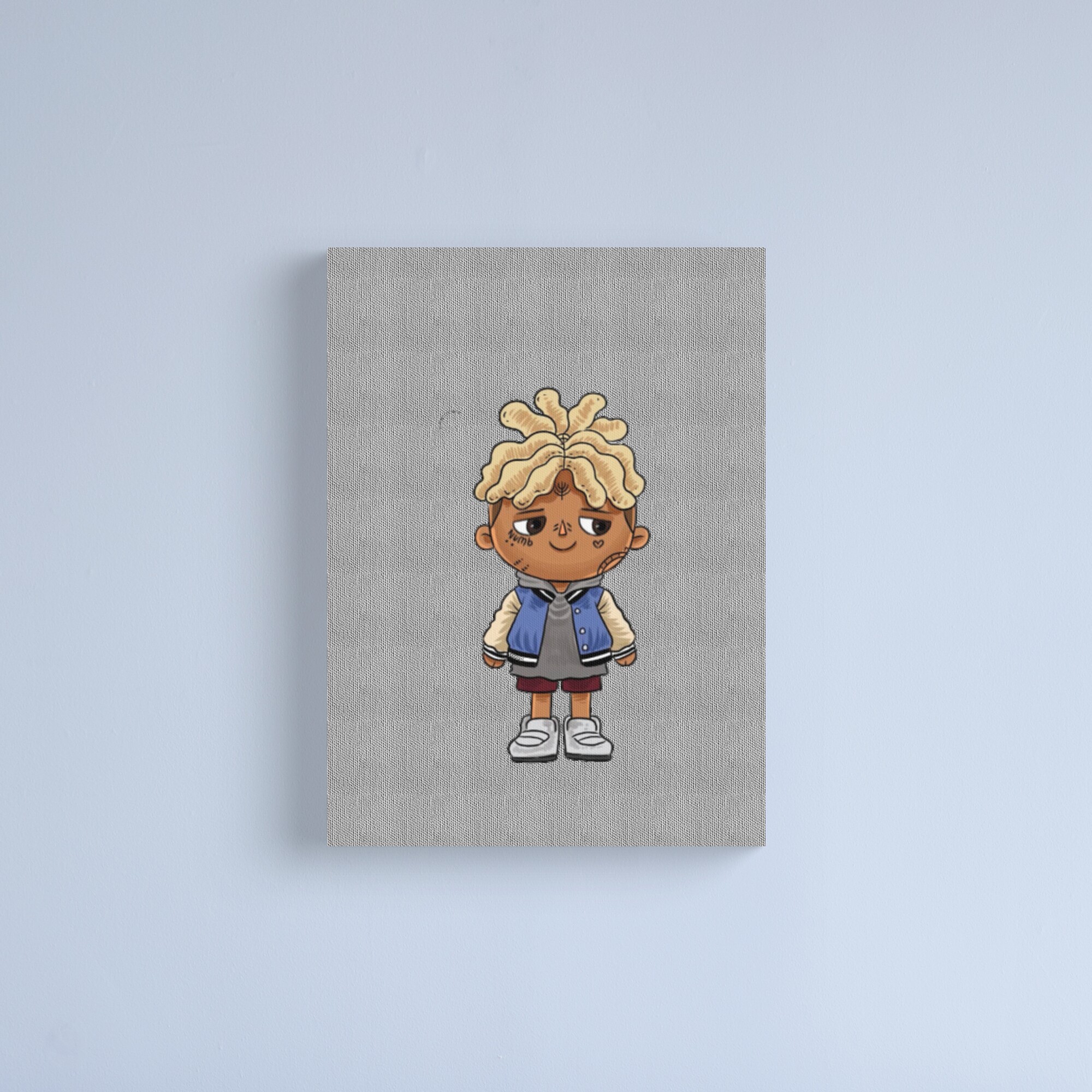 Rap Little Kids XXXTENTATION draw cartoon RIP legend Rap Canvas print Official Haikyuu Merch