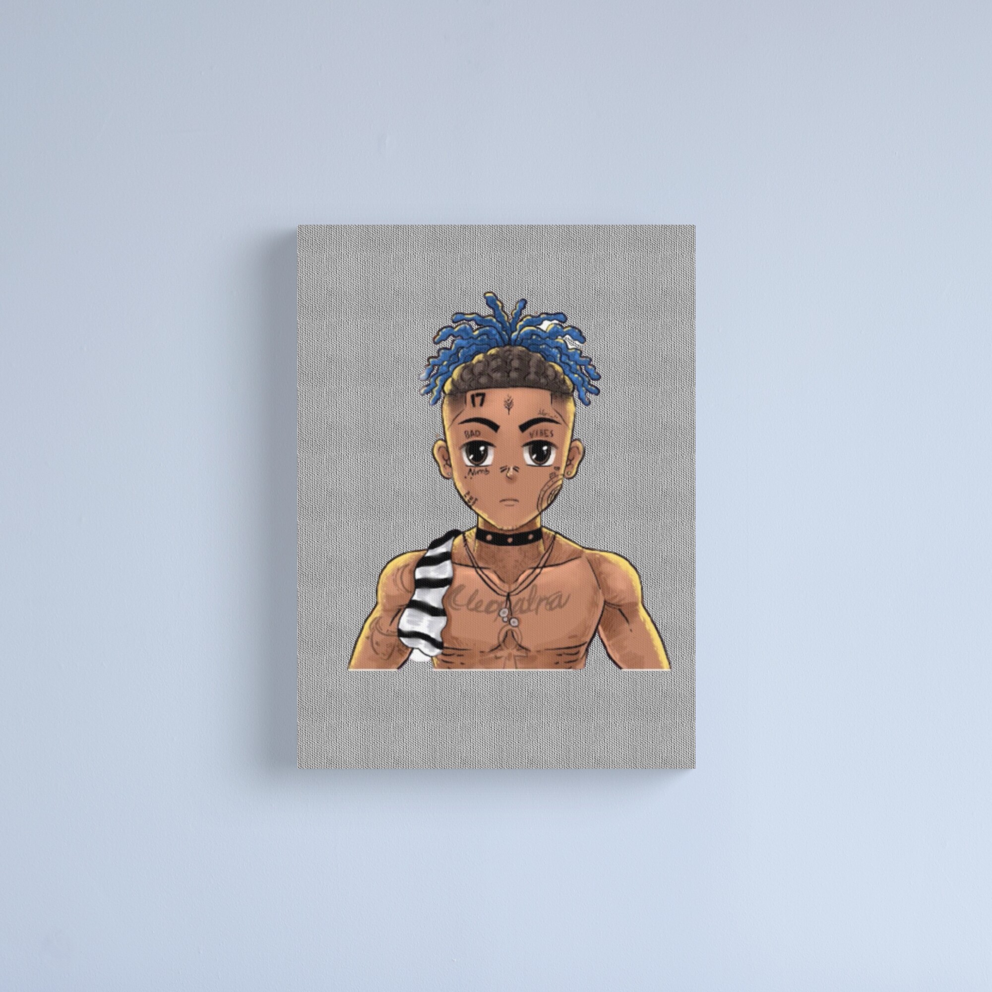 Copie de XXXTentation draw cartoon RIP legend Rap Canvas print Official Haikyuu Merch
