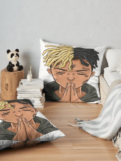 XXXTentation draw cartoon RIP legend Rap Throw pillow Official Haikyuu Merch
