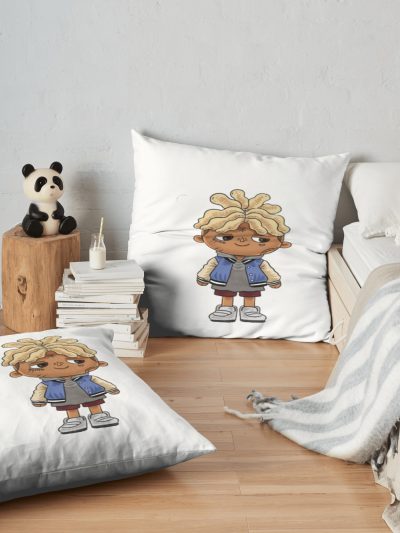 Rap Little Kids XXXTENTATION draw cartoon RIP legend Rap Throw pillow Official Haikyuu Merch