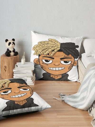 xxxtentation lengends emo rap draw cartoon Throw pillow Official Haikyuu Merch