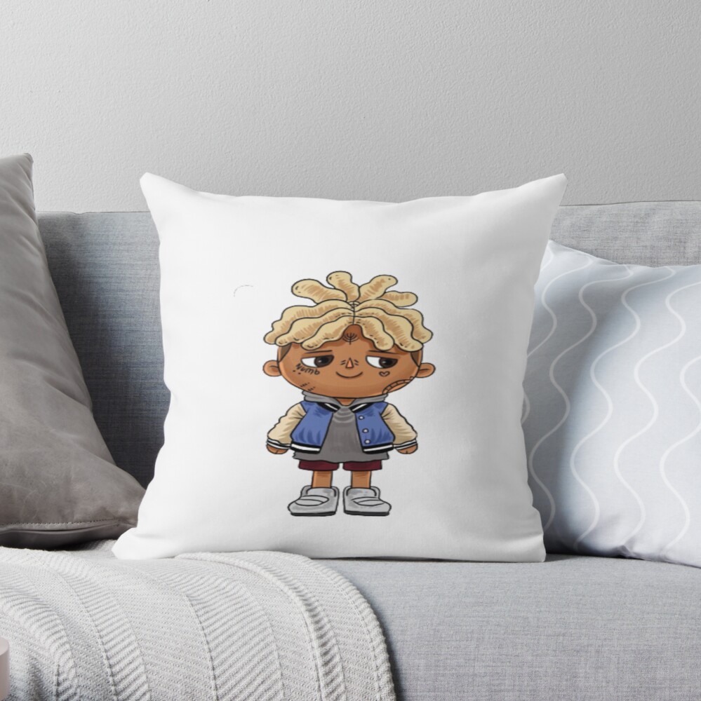 Rap Little Kids XXXTENTATION draw cartoon RIP legend Rap Throw pillow Official Haikyuu Merch