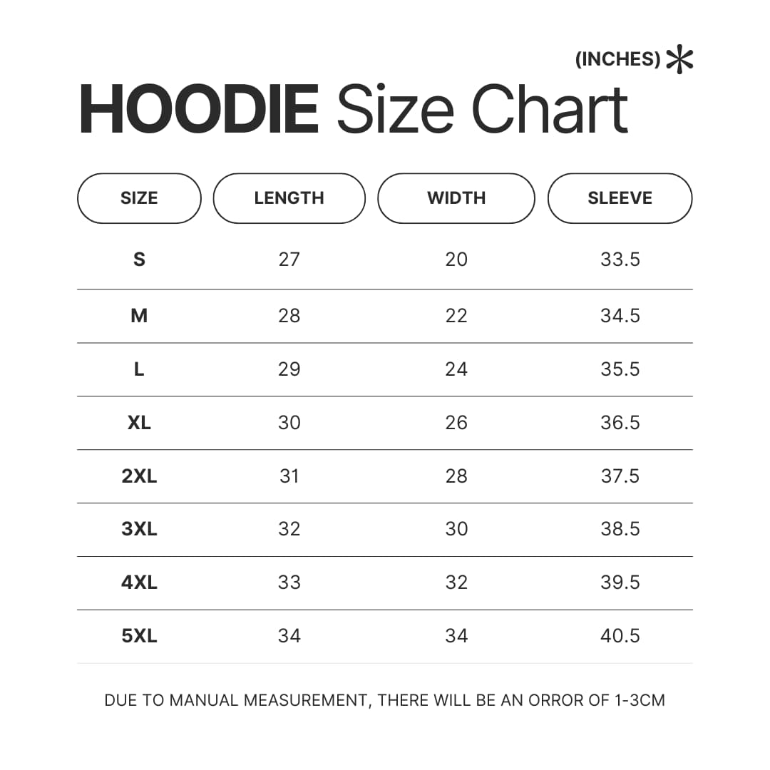Hoodie Size Chart - XXXTentacion Shop