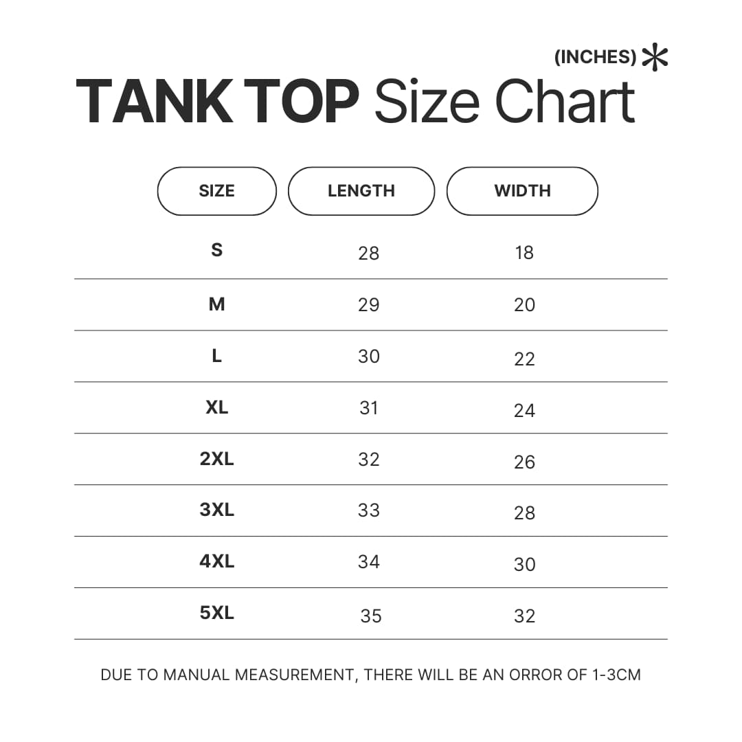 Tank Top Size Chart - XXXTentacion Shop